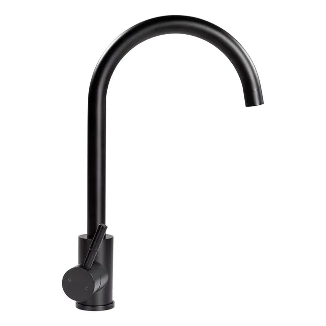 Curved Gooseneck Single Hole Faucet - Black Matte 2021090601