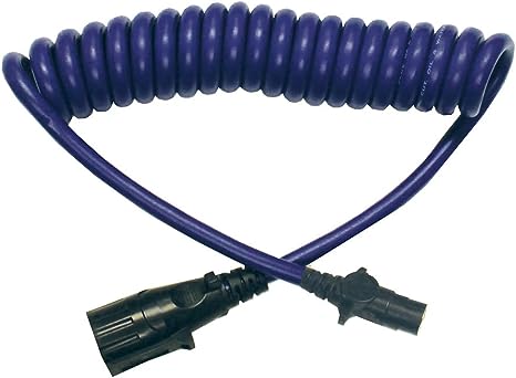 Trailer Wiring Connector Adapter; 7-Way Blade to 4-Way Round; Coiled Wire, Blue Ox 14-5256