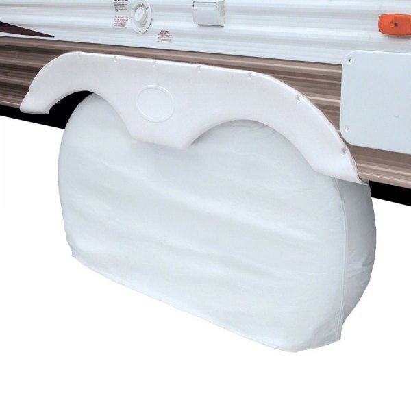 80-211-052801-00 - Over Drive™ Dual Axle RV Wheel Cover (White, 30"-33"Dia)