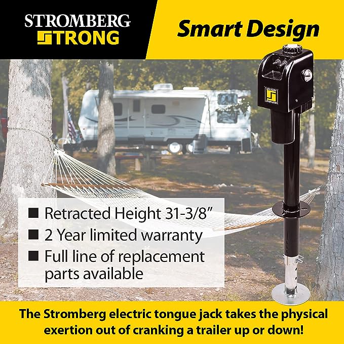 Stromberg Carlson JET-3755 Black 3500 lb. Electric Tongue Jack with Light