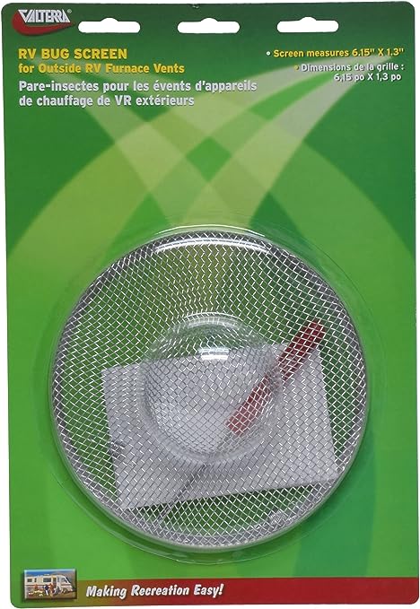 Valterra A10-1303VP Bug Screen (RV for Outside RV Furnace Vents ,6.15″ X 1.3″),1 Pack