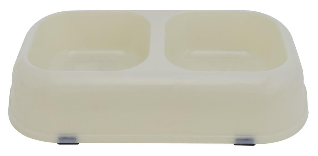 Pet Dish; Twin Bowl; Small; Glow