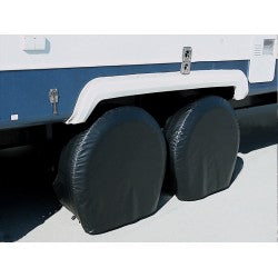 Tire Cover; Single Tire Cover; Fits 18 Inch To 22 Inch Diameter Tires; Slip On; Black; Vinyl; Set Of 2