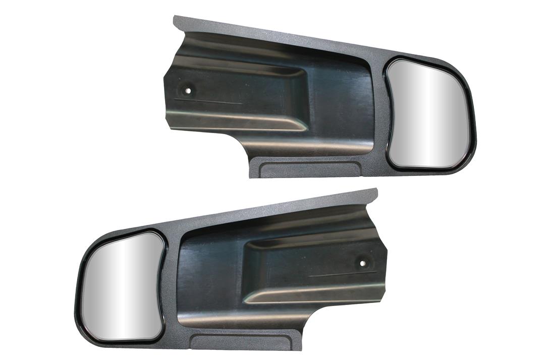 Exterior Towing Mirror; Slide On; Non-Extendable; Glass Manual Adjust; Without Turn Signal Indicator; Without Heat; Non-Folding; Black; Set of 2