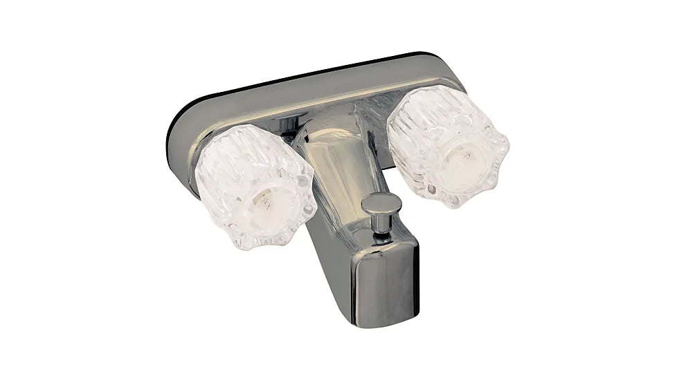 Empire Brass RV Non-Metallic Tub/Shower Diverter With D Crystal Handles And Vacuum Breaker 4" - Chrome U-YJW41VB
