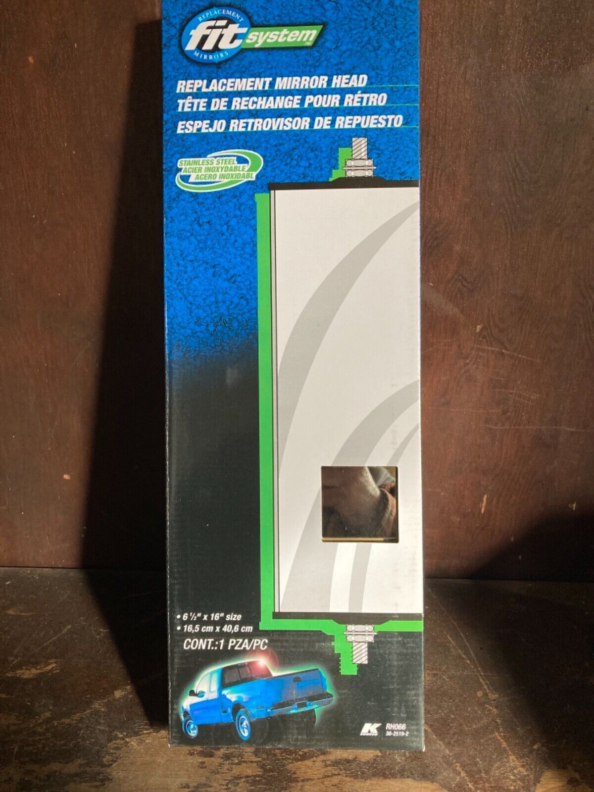 Fit System REPLACEMENT MIRROR HEAD RH066 6.5" x 16" Stainless