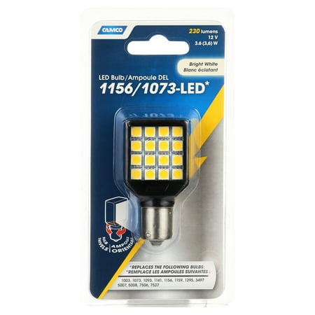 Camco 54612 Replacement Bulb - LED Swivel Black BA15S  16 LED 230lm  1-pack