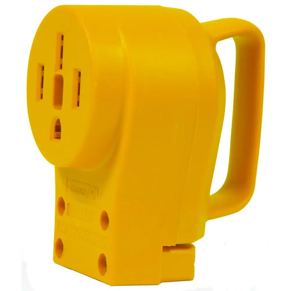 Camco 55353 Power Grip Replacement Receptacle, 125/250 Volt, 50 Amp, Female Contact, Yellow