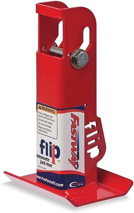 Fastway 88-00-6500 Flip Trailer Tongue Automatic Fold-Up Jack Foot Plate--6 Inch Extension (2-Inch Inner Jack Tube), 2 1/4 Inch , RED