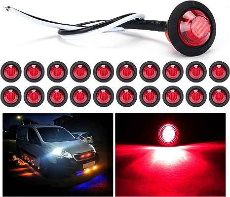 Optronics 71-7020 Round LED Light Red, One pack