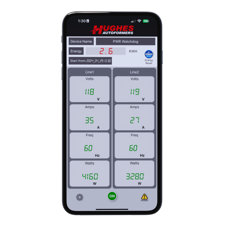 Gen II – 50 Amp WiFi Surge Protector with Auto Shutoff – Portable