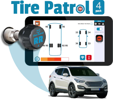 TIRE PATROL: TIRE PRESSURE SENSOR 4-PK FOR TOWED VEHICLES AND TRAILERS